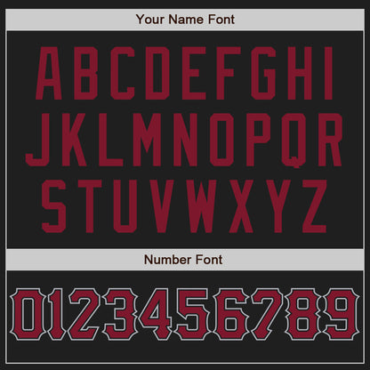 Custom Black Crimson-Gray Authentic Baseball Jersey - Sky-Custom