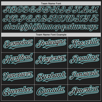 Custom Black White-Teal Authentic Baseball Jersey - Sky-Custom