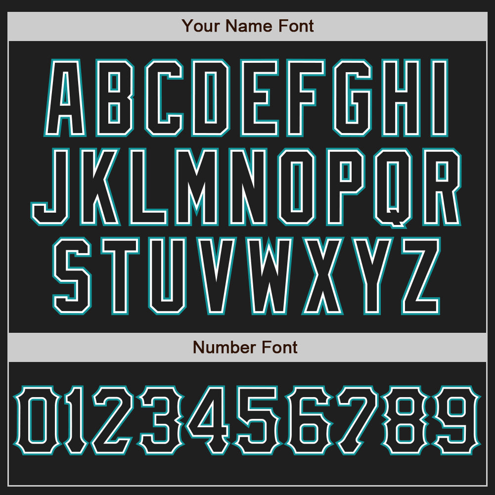 Custom Black White-Teal Authentic Baseball Jersey - Sky-Custom