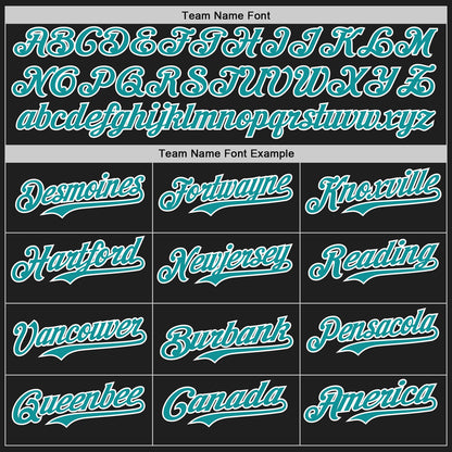 Custom Black Teal-White Authentic Baseball Jersey - Sky-Custom