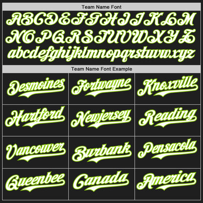Custom Black White-Neon Green Authentic Baseball Jersey - Sky-Custom