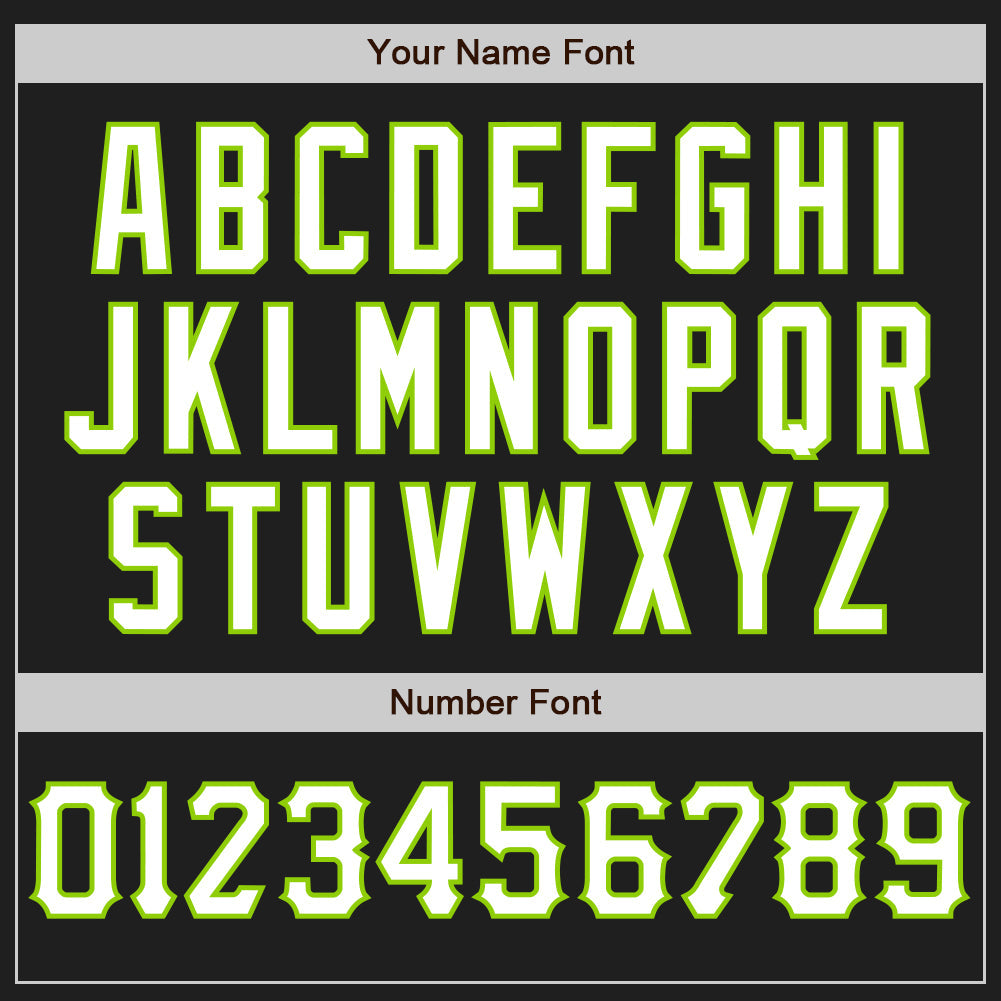 Custom Black White-Neon Green Authentic Baseball Jersey - Sky-Custom