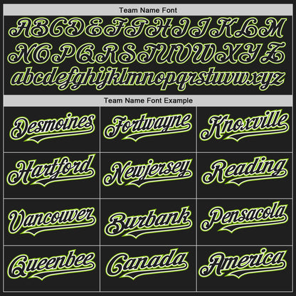 Custom Black White-Neon Green Authentic Baseball Jersey - Sky-Custom