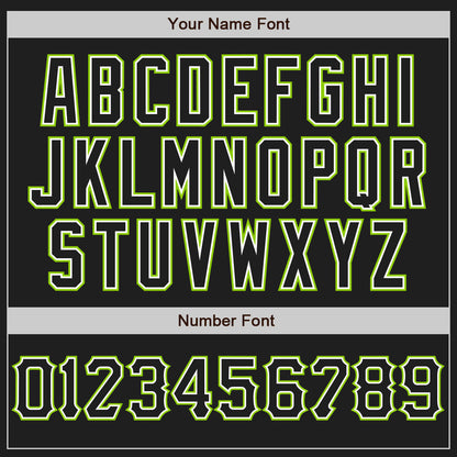 Custom Black White-Neon Green Authentic Baseball Jersey - Sky-Custom