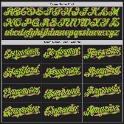 Custom Black Medium Pink-Neon Green Authentic Baseball Jersey - Sky-Custom