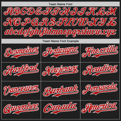 Custom Black Red-White Authentic Baseball Jersey - Sky-Custom
