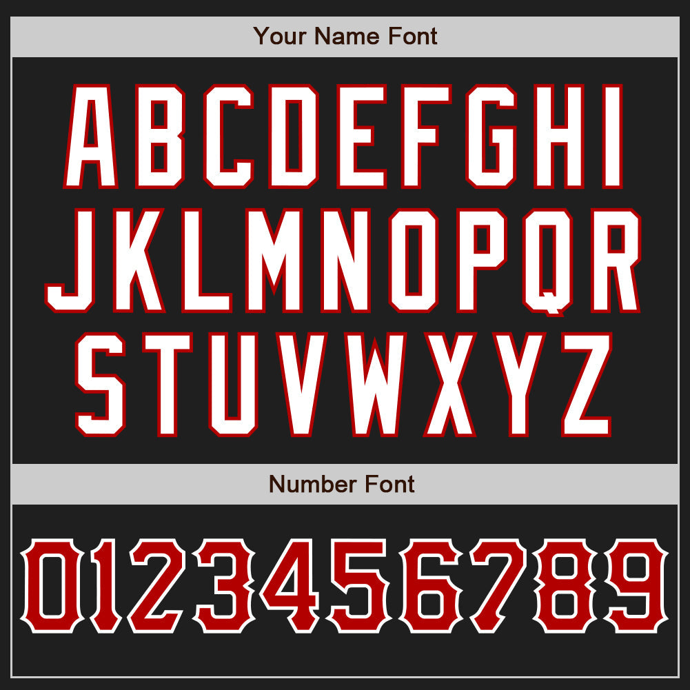 Custom Black Red-White Authentic Baseball Jersey - Sky-Custom
