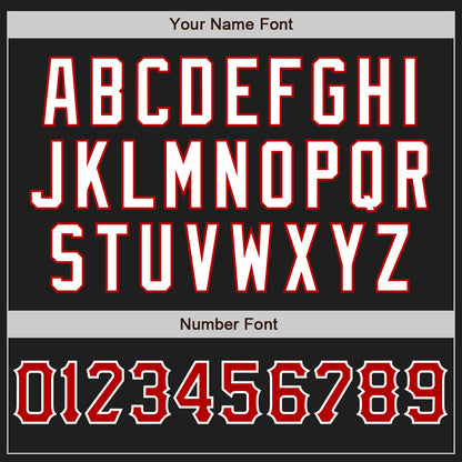 Custom Black Red-White Authentic Baseball Jersey - Sky-Custom