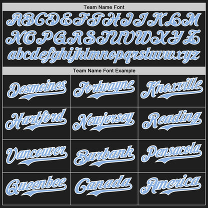 Custom Black Light Blue-White Authentic Baseball Jersey - Sky-Custom