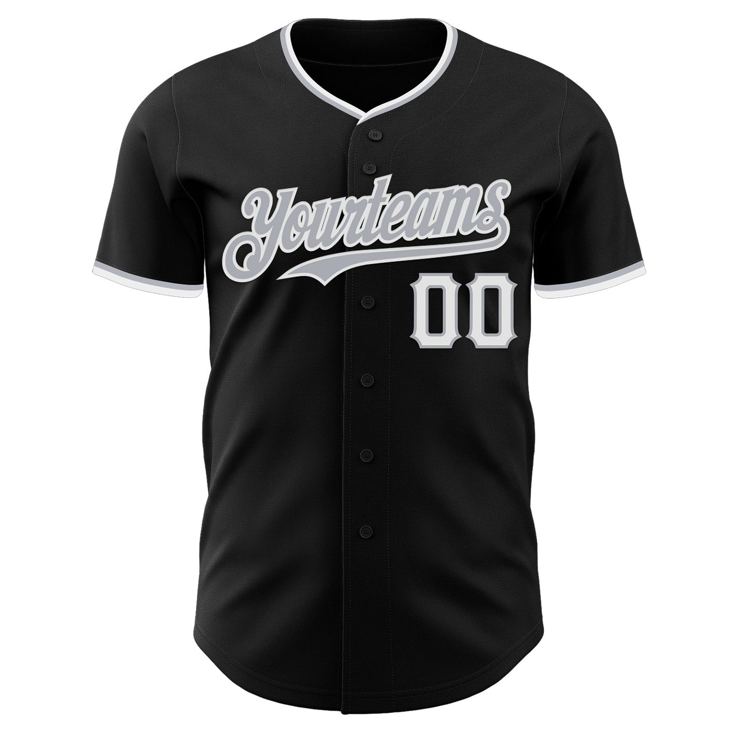 Custom Black Gray-White Authentic Baseball Jersey - Sky-Custom
