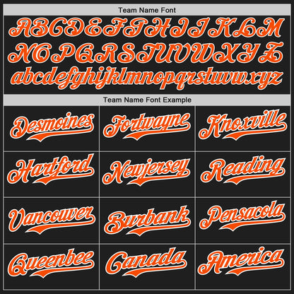 Custom Black Orange-White Authentic Baseball Jersey - Sky-Custom