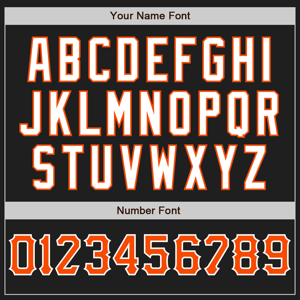 Custom Black Orange-White Authentic Baseball Jersey - Sky-Custom