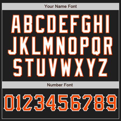 Custom Black Orange-White Authentic Baseball Jersey - Sky-Custom