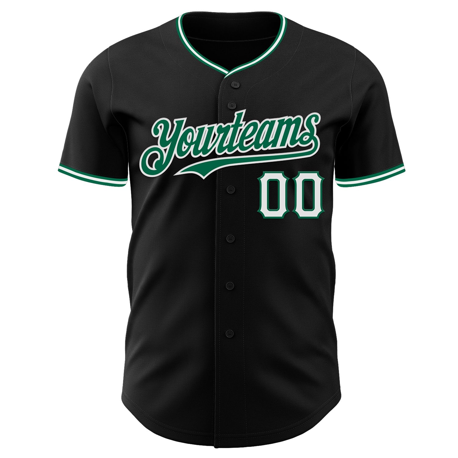 Custom Black Kelly Green-White Authentic Baseball Jersey - Sky-Custom
