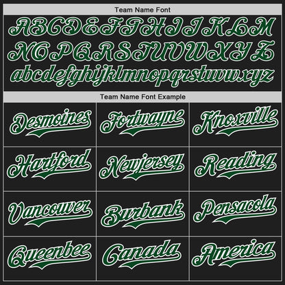 Custom Black Green-White Authentic Baseball Jersey - Sky-Custom