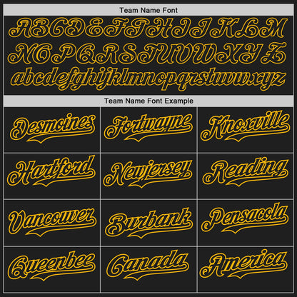 Custom Black Gold Authentic Baseball Jersey - Sky-Custom