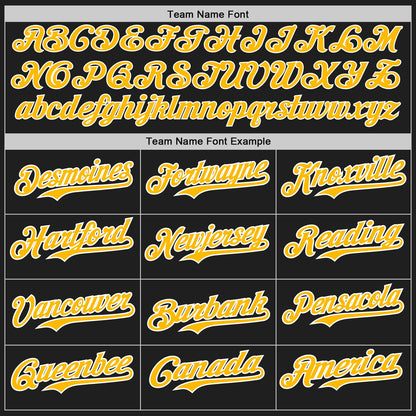 Custom Black Gold-White Authentic Baseball Jersey - Sky-Custom