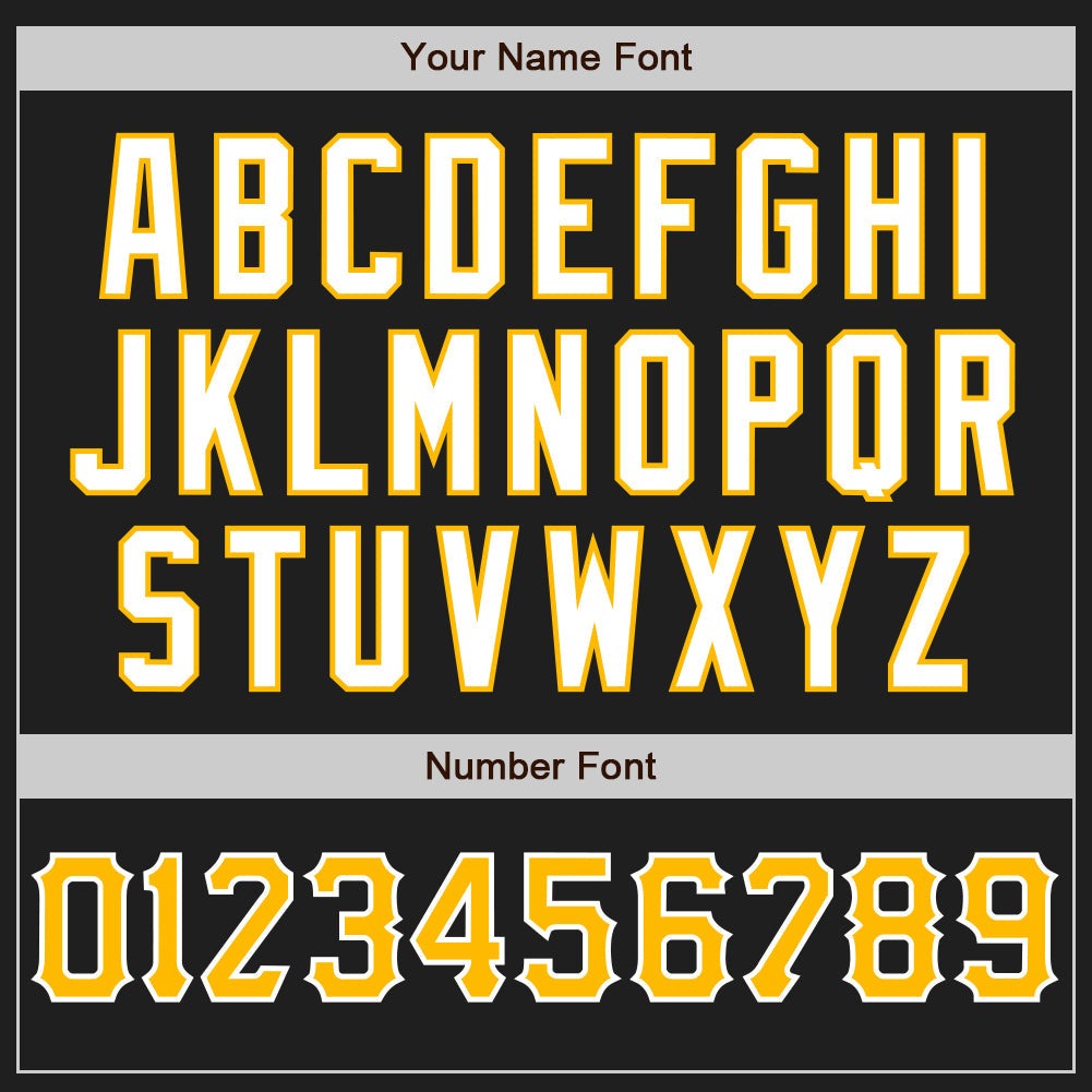 Custom Black Gold-White Authentic Baseball Jersey - Sky-Custom
