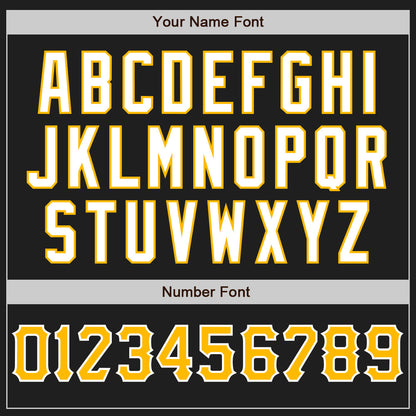 Custom Black Gold-White Authentic Baseball Jersey - Sky-Custom