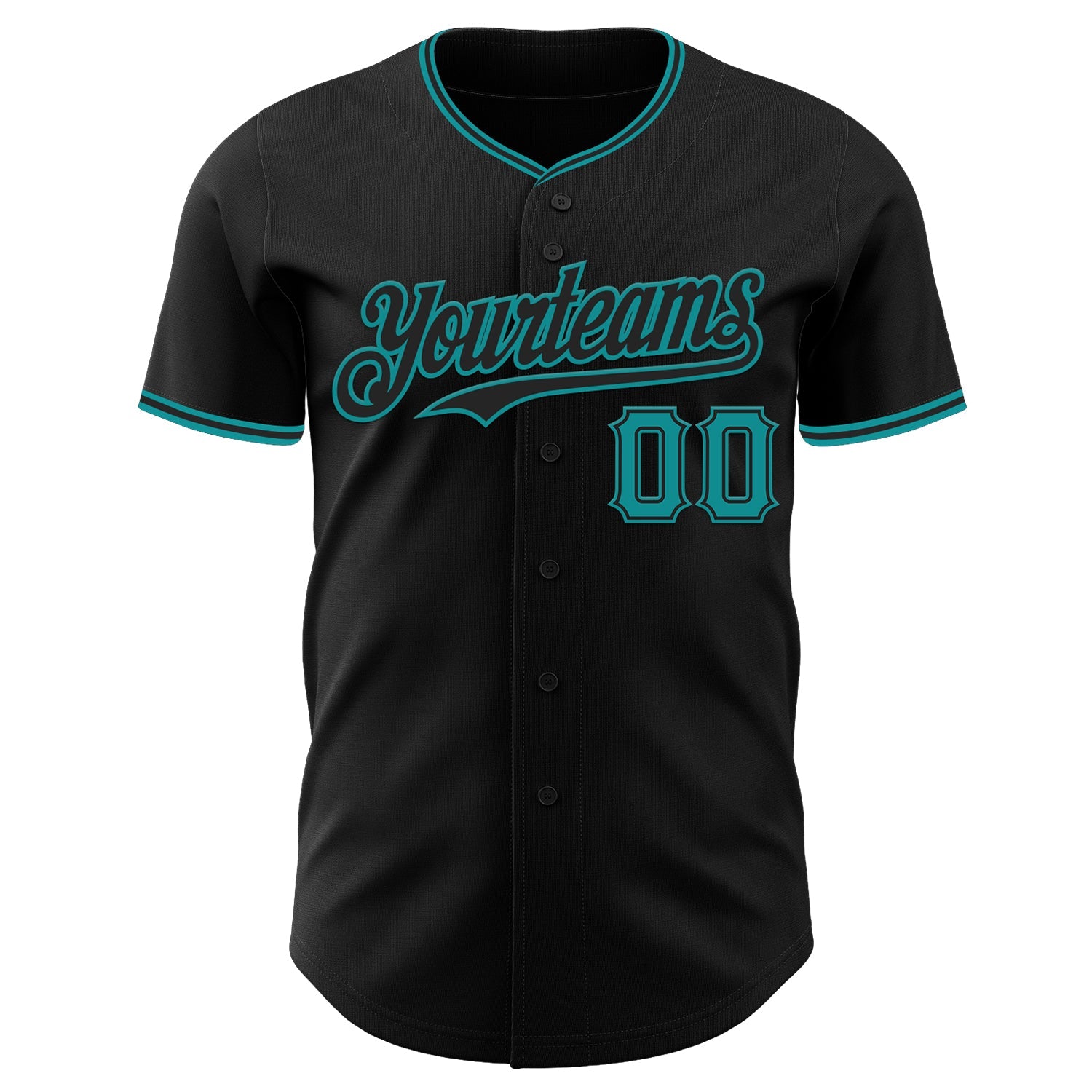 Custom Black Teal Authentic Baseball Jersey - Sky-Custom