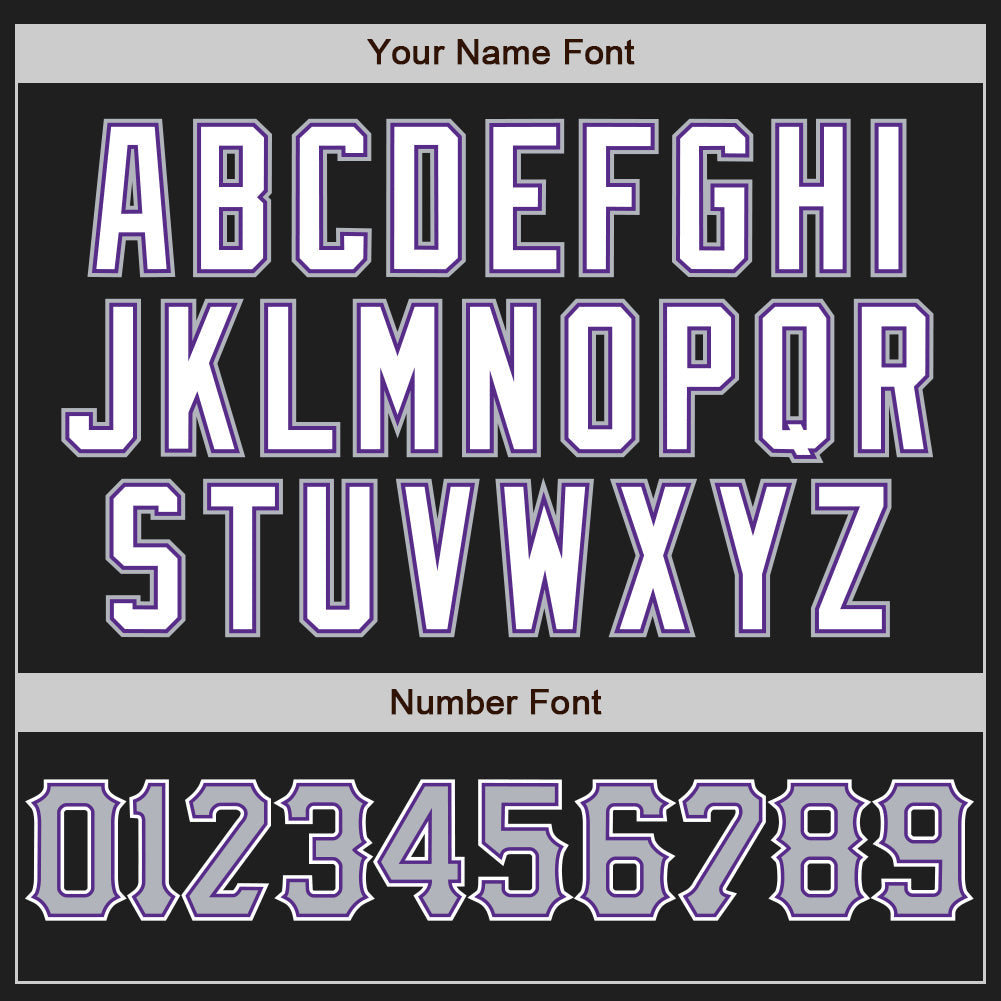 Custom Black Gray Purple-White Authentic Baseball Jersey - Sky-Custom