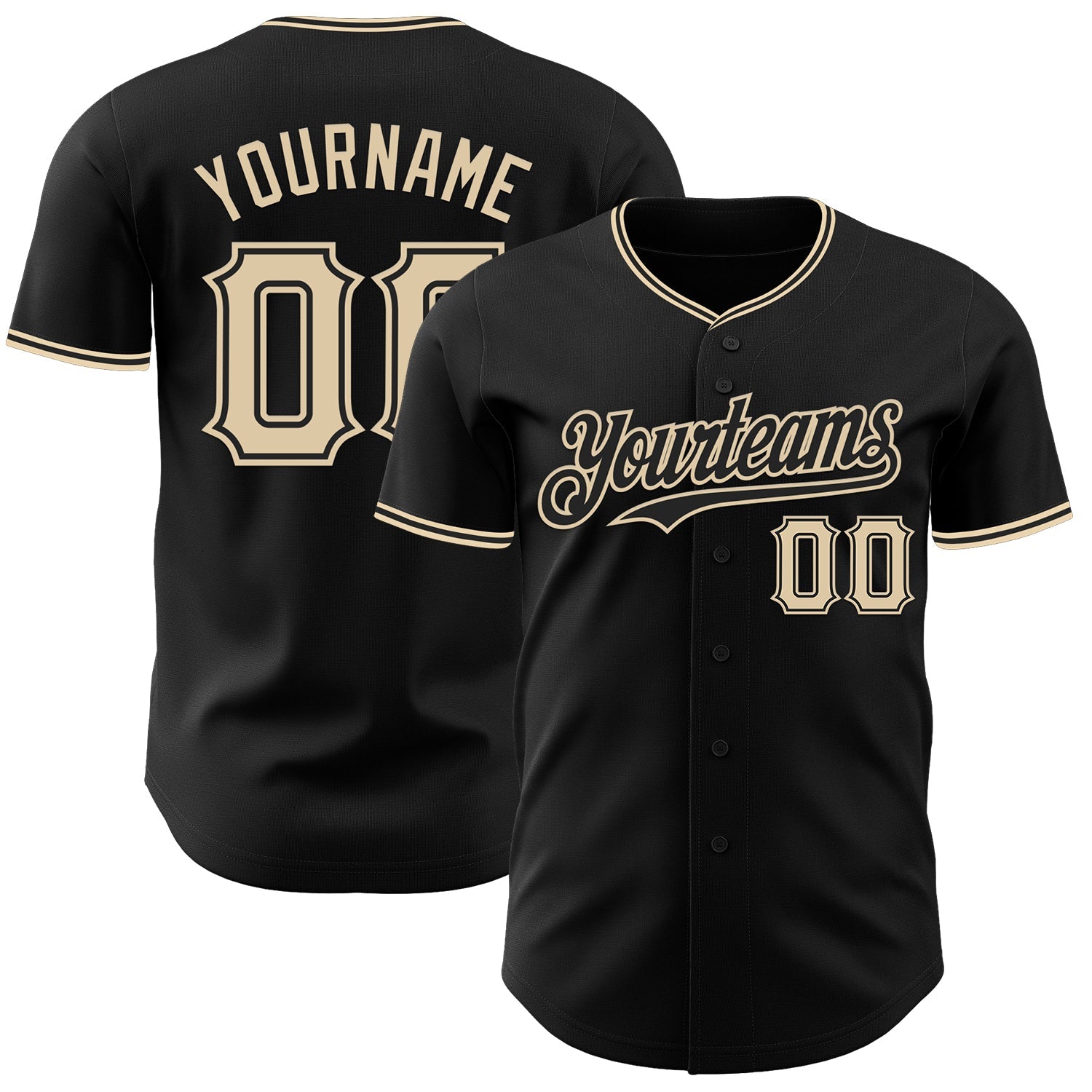 Custom Black City Cream Authentic Baseball Jersey - Sky-Custom