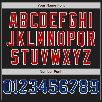 Custom Black Royal Red-White Authentic Baseball Jersey - Sky-Custom