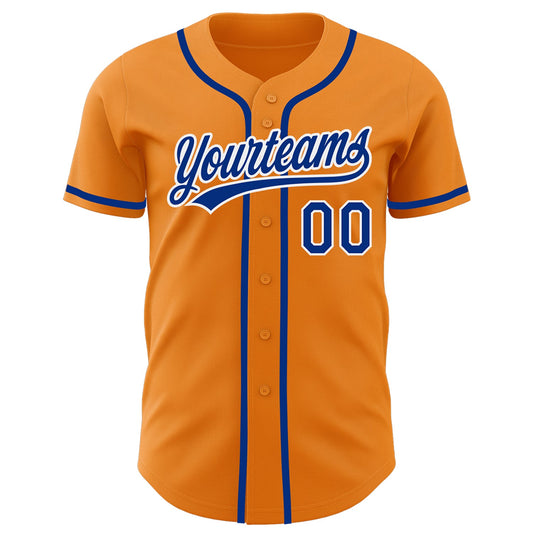 Custom Bay Orange Royal-White Authentic Baseball Jersey - Sky-Custom