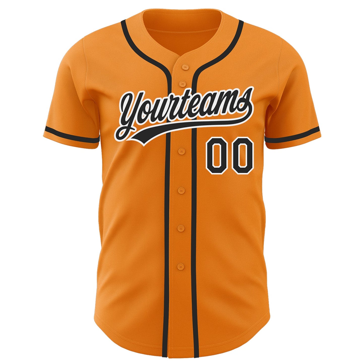 Custom Bay Orange Black-White Authentic Baseball Jersey - Sky-Custom