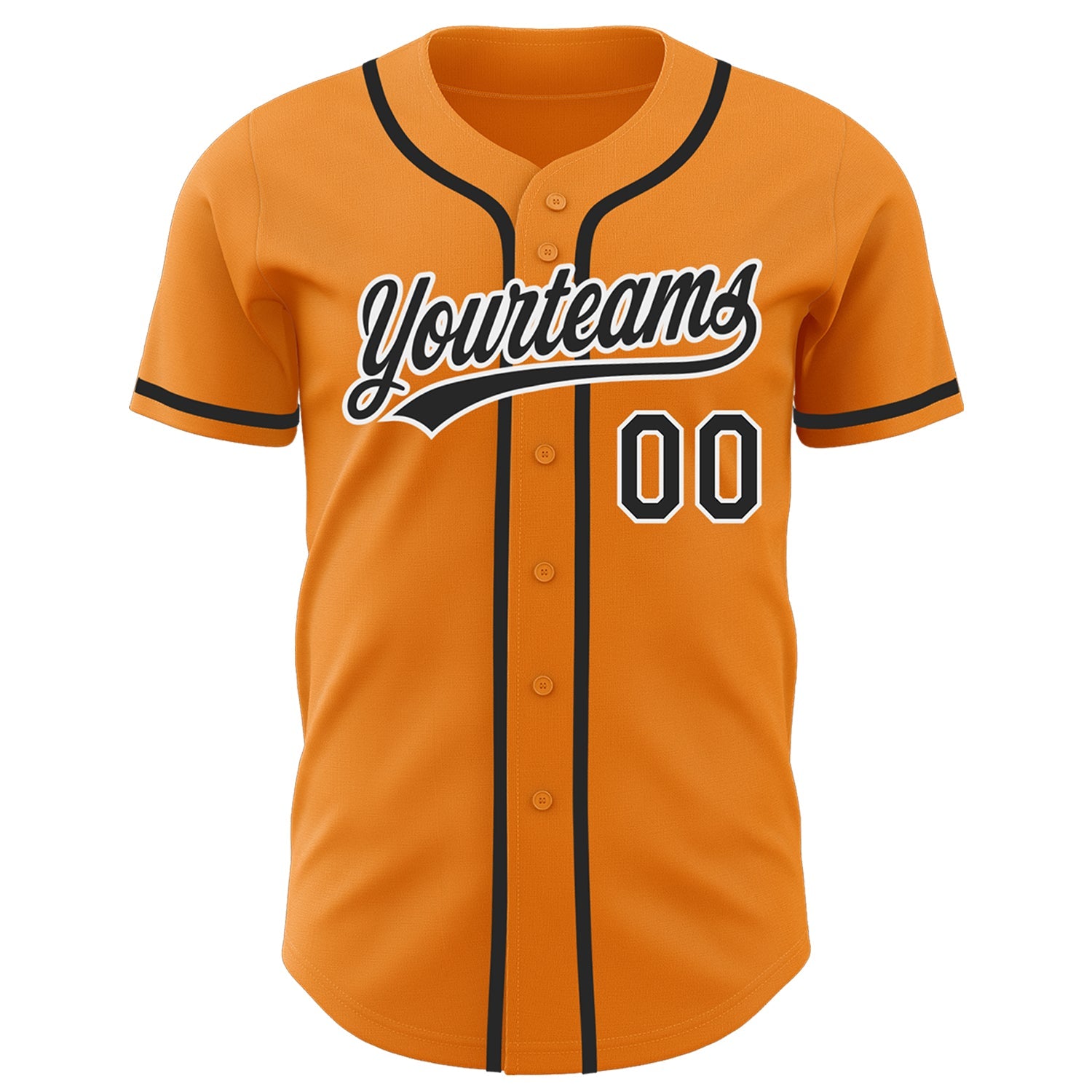 Custom Bay Orange Black-White Authentic Baseball Jersey - Sky-Custom