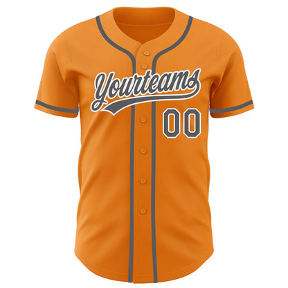 Custom Bay Orange Steel Gray-White Authentic Baseball Jersey - Sky-Custom