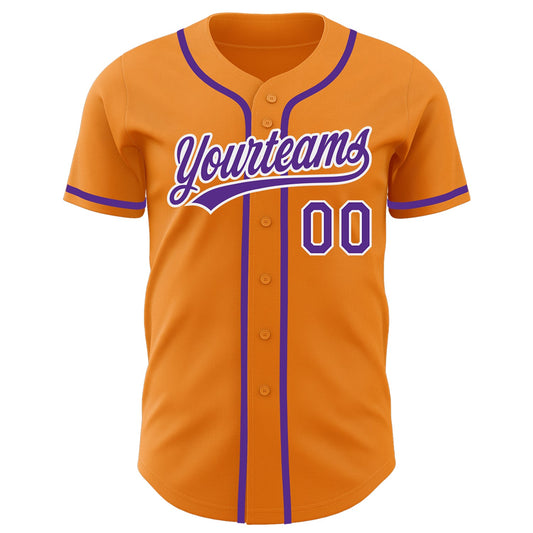 Custom Bay Orange Purple-White Authentic Baseball Jersey - Sky-Custom