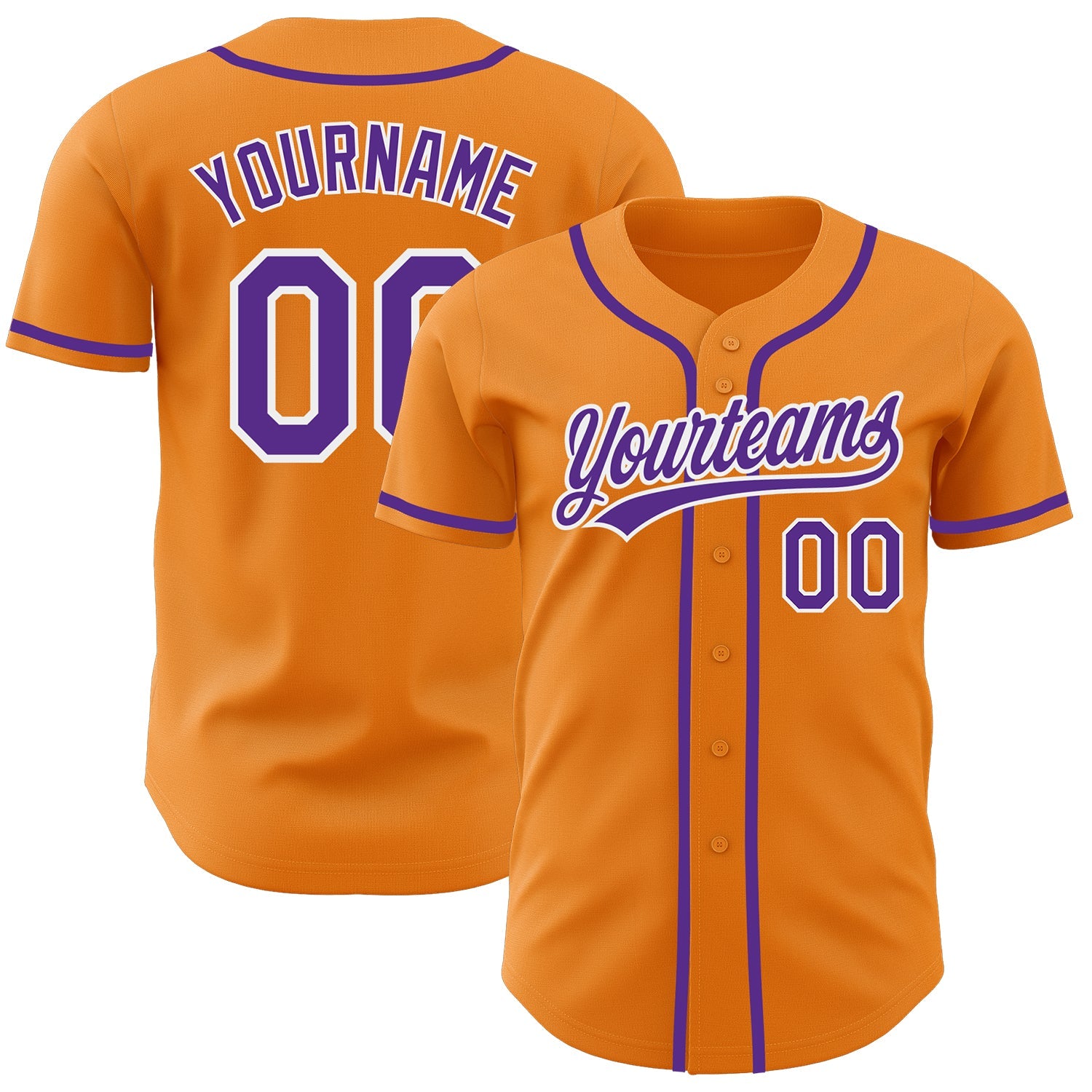 Custom Bay Orange Purple-White Authentic Baseball Jersey - Sky-Custom