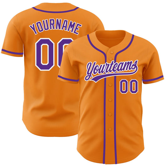 Custom Bay Orange Purple-White Authentic Baseball Jersey - Sky-Custom