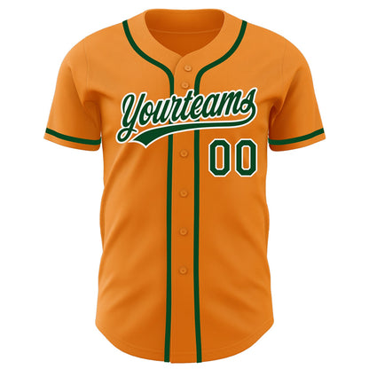 Custom Bay Orange Green-White Authentic Baseball Jersey - Sky-Custom