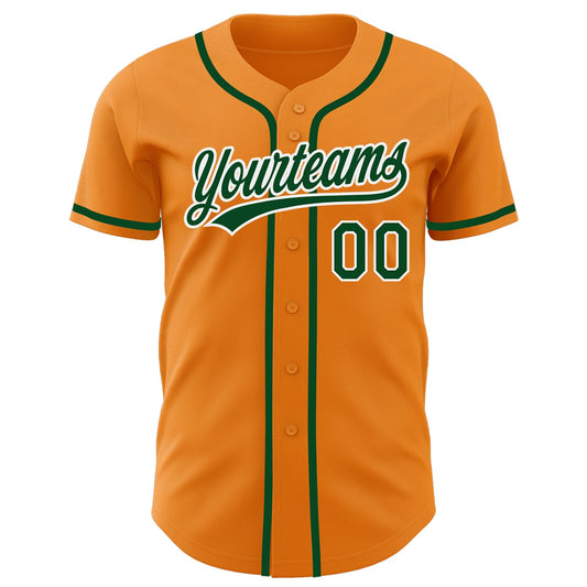 Custom Bay Orange Green-White Authentic Baseball Jersey - Sky-Custom