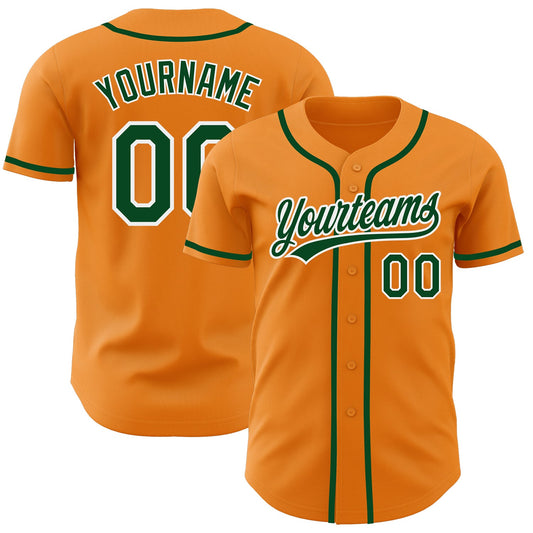 Custom Bay Orange Green-White Authentic Baseball Jersey - Sky-Custom