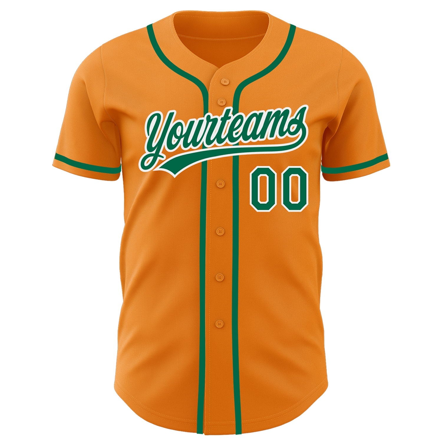 Custom Bay Orange Kelly Green-White Authentic Baseball Jersey - Sky-Custom