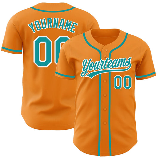 Custom Bay Orange Teal-White Authentic Baseball Jersey - Sky-Custom