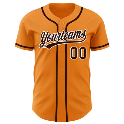 Custom Bay Orange Brown-White Authentic Baseball Jersey - Sky-Custom