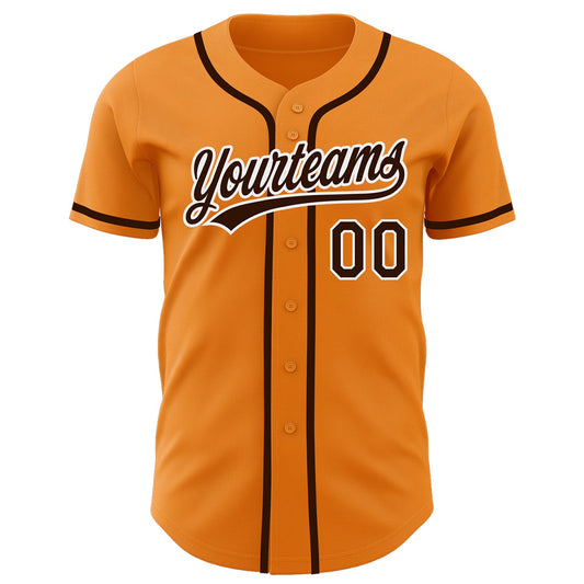 Custom Bay Orange Brown-White Authentic Baseball Jersey - Sky-Custom
