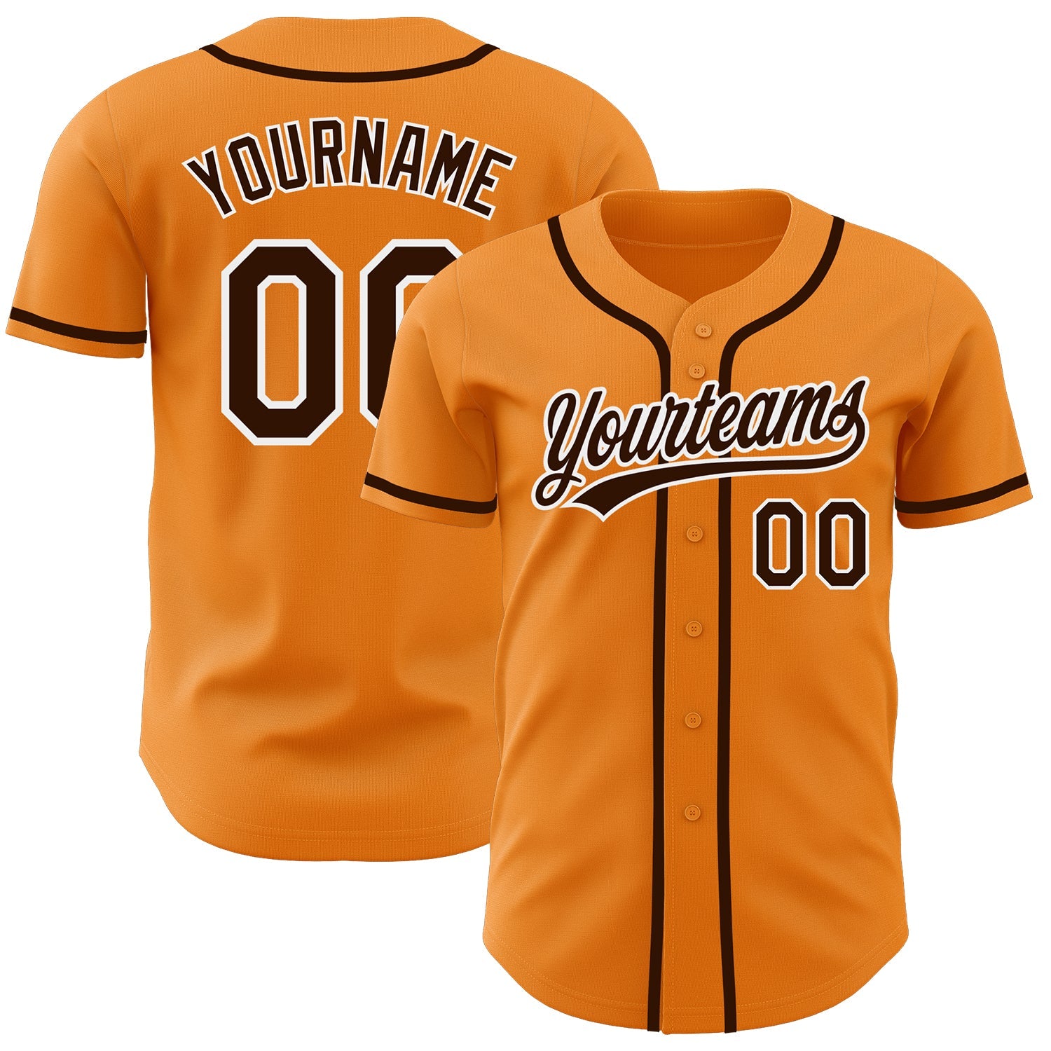 Custom Bay Orange Brown-White Authentic Baseball Jersey - Sky-Custom