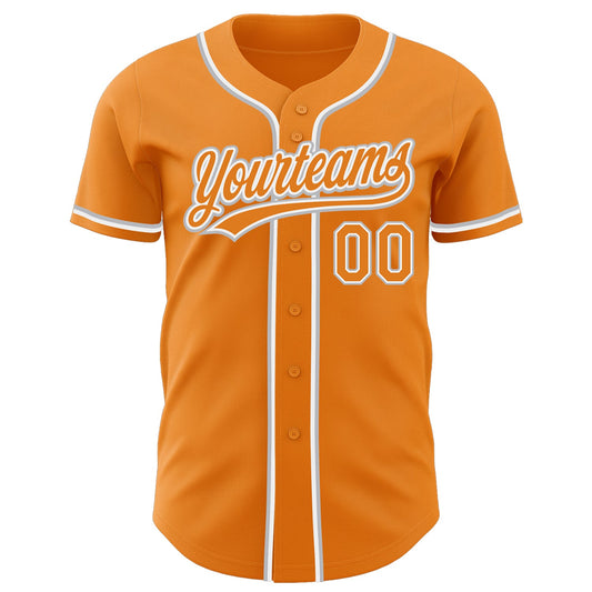 Custom Bay Orange White-Gray Authentic Baseball Jersey - Sky-Custom
