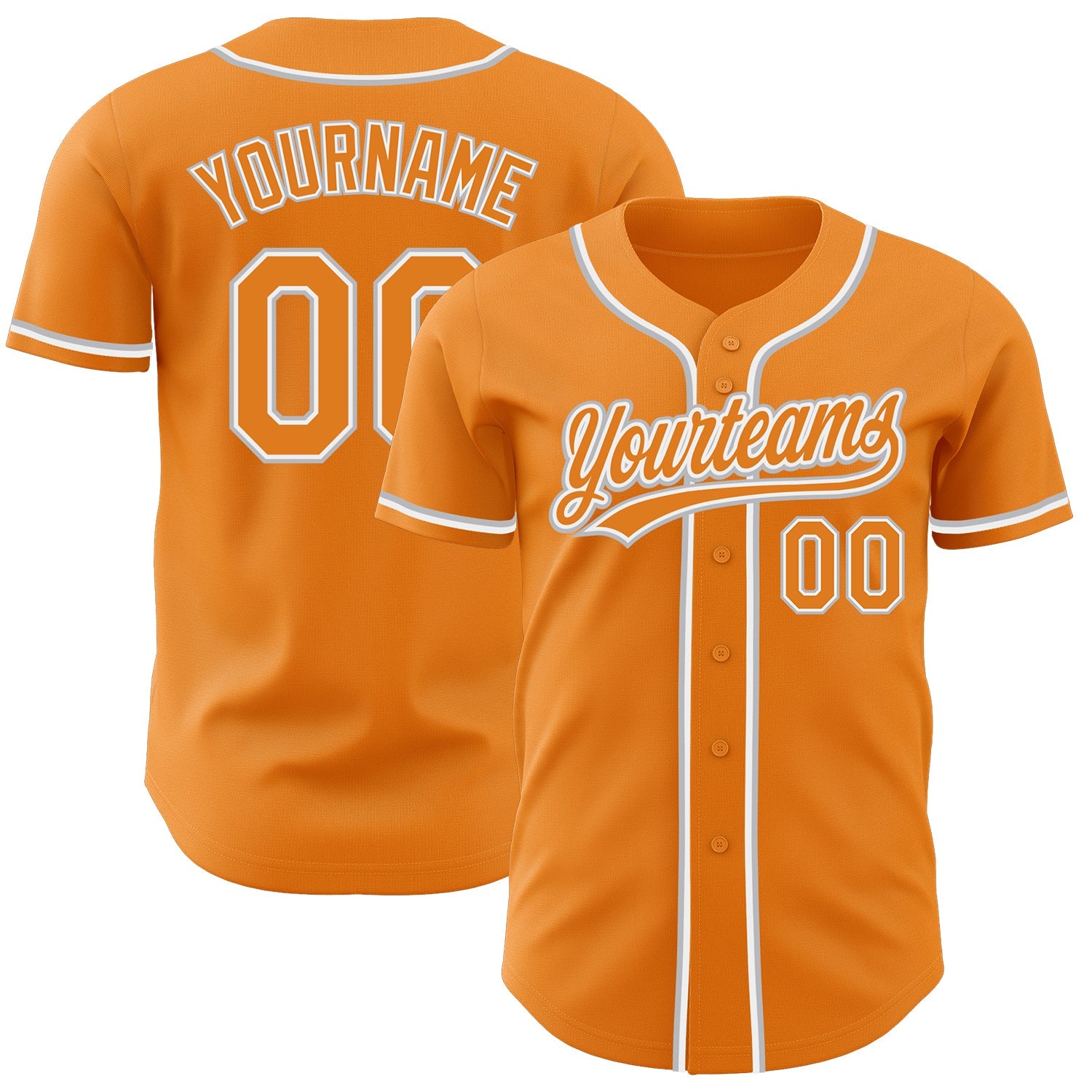 Custom Bay Orange White-Gray Authentic Baseball Jersey - Sky-Custom