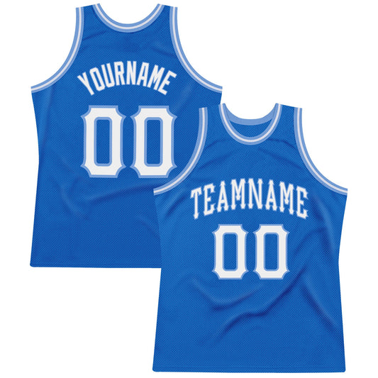 Custom Blue White-Light Blue Authentic Throwback Basketball Jersey - Sky-Custom