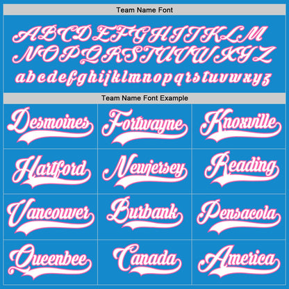 Custom Blue White-Pink Hockey Jersey - Sky-Custom