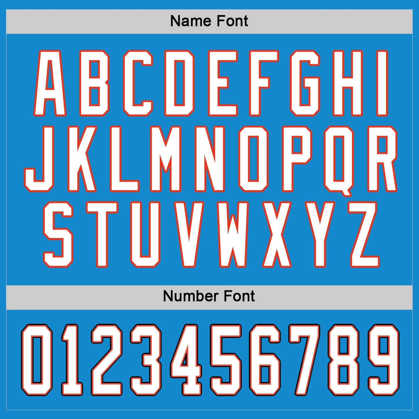 Custom Blue White-Orange Hockey Jersey - Sky-Custom