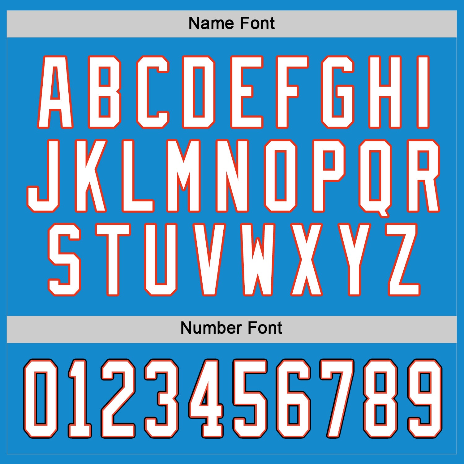 Custom Blue White-Orange Hockey Jersey - Sky-Custom