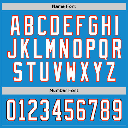 Custom Blue White-Orange Hockey Jersey - Sky-Custom
