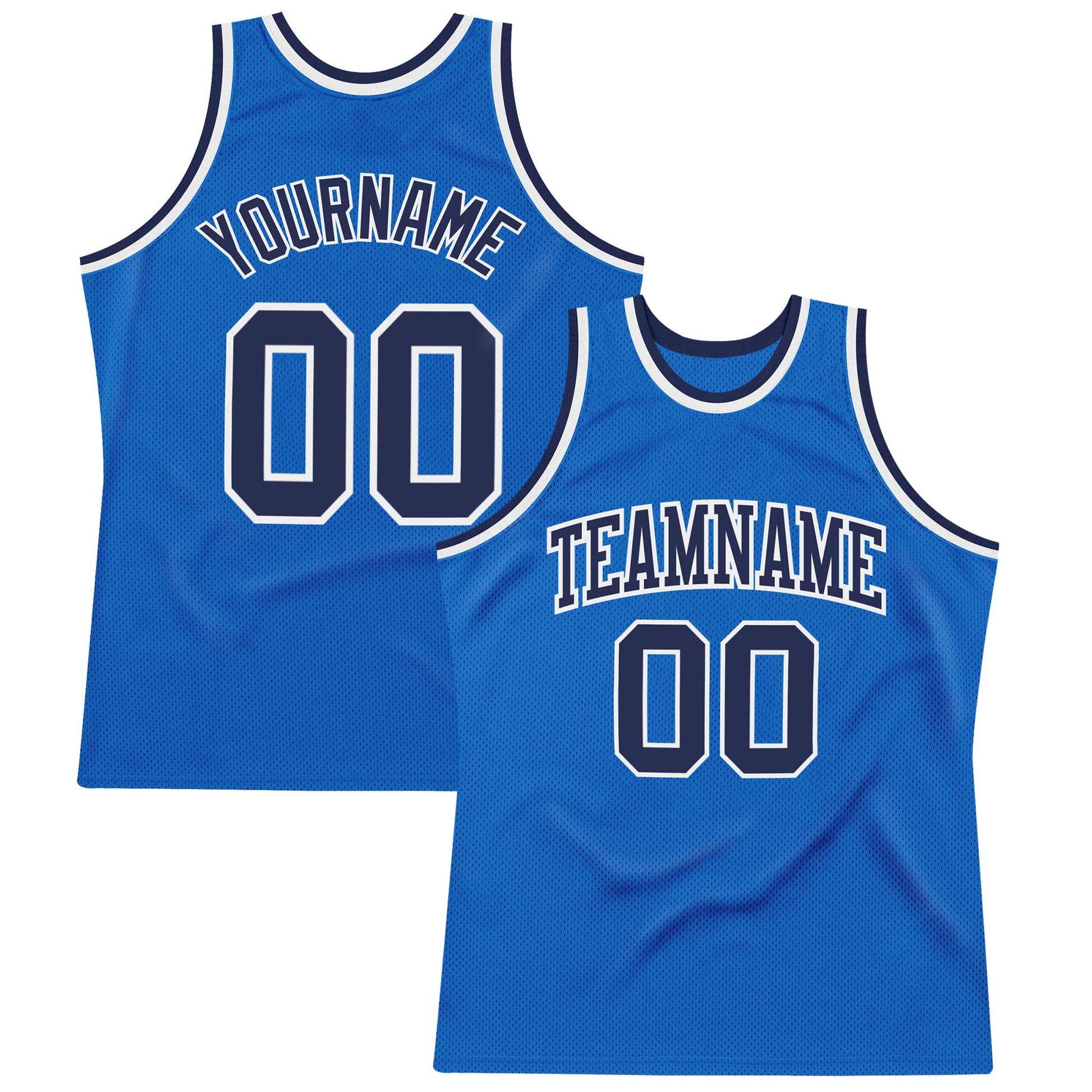 Custom Blue Navy-White Authentic Throwback Basketball Jersey - Sky-Custom